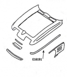 Click Here For Full Product Info E16191 BONDING STRIP-UPPER FENDER-PRESS MOLDED-GRAY-LEFT HAND-63-66