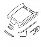 Click Here For Full Product Info E16193 BONDING STRIP-UPPER FENDER-PRESS MOLDED-BLACK-LEFT HAND-67