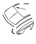 Click Here For Full Product Info E16283 PANEL-REAR UPPER-ROADSTER-PRESS MOLDED-WHITE-63-65