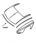 E16287 BONDING STRIP-UPPER TAILLAMP PANEL-PRESS MOLDED-GRAY-63-66