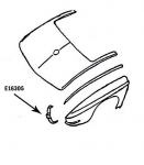 E16305 BONDING STRIP-TAILLAMP-VERTICAL-PRESS MOLDED-WHITE-RIGHT HAND-64-65