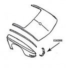 E16306 BONDING STRIP-TAILLAMP-VERTICAL-PRESS MOLDED-WHITE-LEFT HAND-64-65