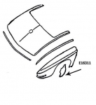 Click Here For Full Product Info E16311 BAFFLE-REAR FENDER-REAR BAFFLE-PRESS MOLDED-WHITE-RIGHT HAND-63-65