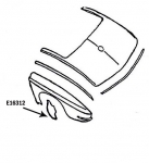 Click Here For Full Product Info E16312 BAFFLE-REAR FENDER-REAR BAFFLE-PRESS MOLDED-WHITE-LEFT HAND-63-65