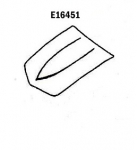 E16451 HOOD-SKIN-SMALL BLOCK-PRESS MOLDED-BLACK-68-72