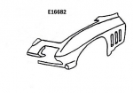 E16682 FRONT END-HALF-DOOR TO CENTER OF HOOD-HAND LAYUP-NO PLATES OR BARS-LEFT HAND-65-66