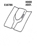 E16786 HOOD-ASSEMBLY-BIG BLOCK 396-427-HAND LAYUP-65-66