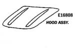 E16808 HOOD-ASSEMBLY-HAND LAYUP-SMOOTH INSIDE-56-57