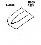 E16816 HOOD-ASSEMBLY-SMALL BLOCK-HAND LAYUP-SMOOTH INSIDE-68-72
