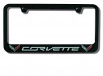Click Here For Full Product Info E17095 FRAME-LICENSE PLATE-DOUBLE C7 FLAG-BLACK