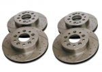 E17604 ROTOR SET-BRAKE-FRONT & REAR-CROSS DRILLED & SLOTTED-CNC MACHINED-65-82