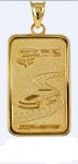 E18852 JEWELRY-INGOT-14K GOLD PLATE OVER .925 STERLING SILVER-CORVETTE C6-Z06