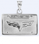 Click Here For Full Product Info E18853 JEWELRY-LICENSE PLATE-.925 STERLING SILVER-CORVETTE C6 EMBLEM