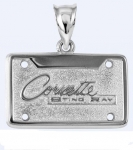 Click Here For Full Product Info E18858 JEWELRY-LICENSE PLATE-.925 STERLING SILVER-CORVETTE STING RAY