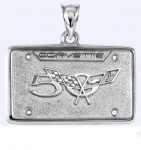 Click Here For Full Product Info E18860 JEWELRY-LICENSE PLATE-.925 STERLING SILVER-CORVETTE 50TH ANNIVERSARY