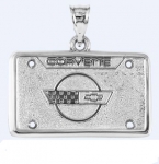 Click Here For Full Product Info E19388 JEWELRY-LICENSE PLATE-.925 STERLING SILVER-CORVETTE C4 EMBLEM
