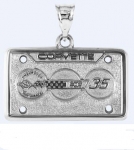 Click Here For Full Product Info E19390 JEWELRY-LICENSE PLATE-.925 STERLING SILVER-CORVETTE 35TH ANNIVERSARY