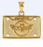 Click Here For Full Product Info E19410 JEWELRY-LICENSE PLATE-14K GOLD PLATE OVER .925 STERLING SILVER-CORVETTE 25TH ANNIVERSARY