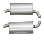 E19795 MUFFLER-STAINLESS STEEL-OVAL-HIDEAWAY-2 INCH-PAIR-73