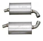 E19796 MUFFLER-STAINLESS STEEL-OVAL-HIDEAWAY-2.5 INCH-PAIR-73
