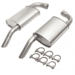 E19778 MUFFLER-ALUMINIZED-TURBO-2.5 INCH-FOR DUAL PIPES-PAIR-74-79