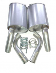 E19800 MUFFLER-STAINLESS STEEL-TURBO-2.25 INCH-FOR Y PIPES-PAIR-75-78