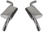 E19802 MUFFLER-STAINLESS STEEL-TURBO-2.5 INCH-ALL-PAIR-82