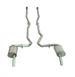 Click Here For Full Product Info E20006 EXHAUST SYSTEM-ALUMINIZED-2 TO 2.5 INCH-SMALL BLOCK-L82-MANUAL-HIDEAWAY MUFFLER-74-79