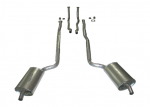 E20019 EXHAUST SYSTEM-ALUMINIZED-2 INCH-SMALL BLOCK-MANUAL & AUTO-WELDED MUFFLER-64-67