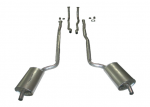 E20104 EXHAUST SYSTEM-STAINLESS STEEL-2 INCH-SMALL BLOCK-MANUAL & AUTO-WELDED MUFFLER-64-67