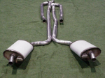 E20107 EXHAUST SYSTEM-STAINLESS STEEL-SMALL BLOCK-2 TO 2.5 INCH-MANUAL-WELDED MUFFLER-66-67