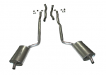 E20023 EXHAUST SYSTEM-ALUMINIZED-2.5 INCH-BIG BLOCK-427-AUTOMATIC-WELDED MUFFLER-66-67