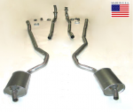 E20033 EXHAUST SYSTEM-ALUMINIZED-2 TO 2.5 INCH-SMALL BLOCK-AUTOMATIC-WELDED MUFFLER-68-72