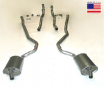 Click Here For Full Product Info E20033 EXHAUST SYSTEM-ALUMINIZED-2 TO 2.5 INCH-SMALL BLOCK-AUTOMATIC-WELDED MUFFLER-68-72