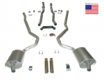 E20220 EXHAUST SYSTEM-DELUXE-2 TO 2.5 INCH-SMALL BLOCK-AUTOMATIC-WELDED MUFFLER-68-69
