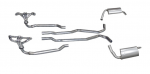 E20340 EXHAUST SYSTEM-ALUMINIZED-4 SPEED-HEADERS AND STOCK MUFFLERS-68-72