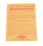 Click Here For Full Product Info E20652 INSTRUCTION CARD-ENGINE BREAK IN-56-60