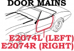 E2074R WEATHERSTRIP-DOOR MAIN-CONVERTIBLE-USA-RIGHT-69-75