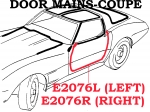 E2076R WEATHERSTRIP-DOOR MAIN-COUPE-USA-RIGHT-78-82
