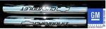 E20801 SHIELD-SIDE EXHAUST-POLISHED STAINLESS STEEL-WITH CHEVROLET SCRIPT & BOWTIE- PAIR-63-82