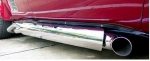 E20805 SHIELD-SIDE EXHAUST-POLISHED STAINLESS STEEL-WITH TOP FLAME ONE- PAIR-63-82