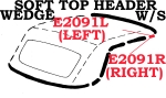 E2091L WEATHERSTRIP-SOFT TOP-HEADER WEDGE-USA-LEFT-56-62