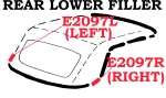 Click Here For Full Product Info E2097L WEATHERSTRIP-SOFT TOP-REAR LOWER FILLER-USA-LEFT-56-60