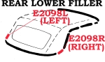 Click Here For Full Product Info E2098L WEATHERSTRIP-SOFT TOP-REAR LOWER FILLER-USA-LEFT-61-62