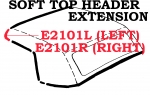 E2101R WEATHERSTRIP-SOFT TOP-HEADER EXTENSION-USA-RIGHT-63-67