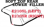 Click Here For Full Product Info E2105R WEATHERSTRIP-SOFT TOP-REAR LOWER FILLER-USA-RIGHT-63-67