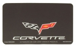 E21177 COVER-FENDER-C6 CROSSED FLAGS LOGO-BLACK-53-17