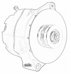 E21261 ALTERNATOR-BLACK WRINKLE-100 AMP-DELCO STYLE-65-68