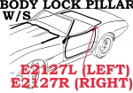 E2127L WEATHERSTRIP-BODY LOCK PILLAR-CONVERTIBLE-USA-LEFT-68-E69