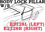 Click Here For Full Product Info E2128L WEATHERSTRIP-BODY LOCK PILLAR-CONVERTIBLE-USA-LEFT-69L-75